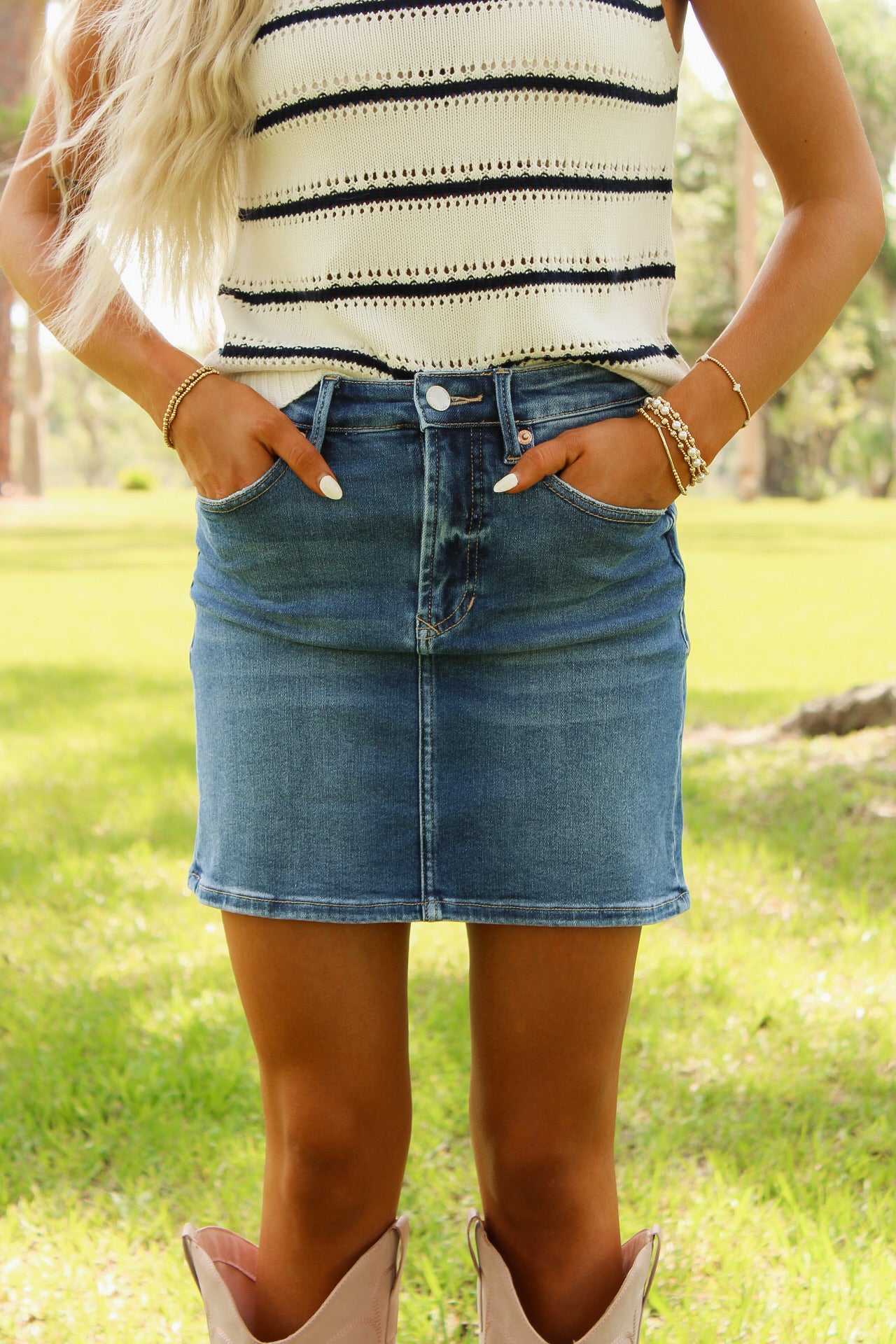 Dear John: Quinn Skirt - Fog Sky