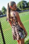Let's Roar Open Back Mini Dress - Brown