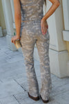 Hidden: Ryan Double Waistband Bootcut Jeans - Tan Camo