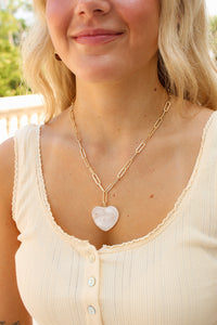 Natalia Heart Necklace - Cream