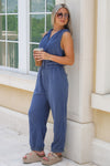 Casual Confidence Sleeveless Jumpsuit - Denim