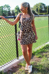 Let's Roar Open Back Mini Dress - Brown