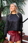Z Supply: Gleam Sequin Sweater - Black