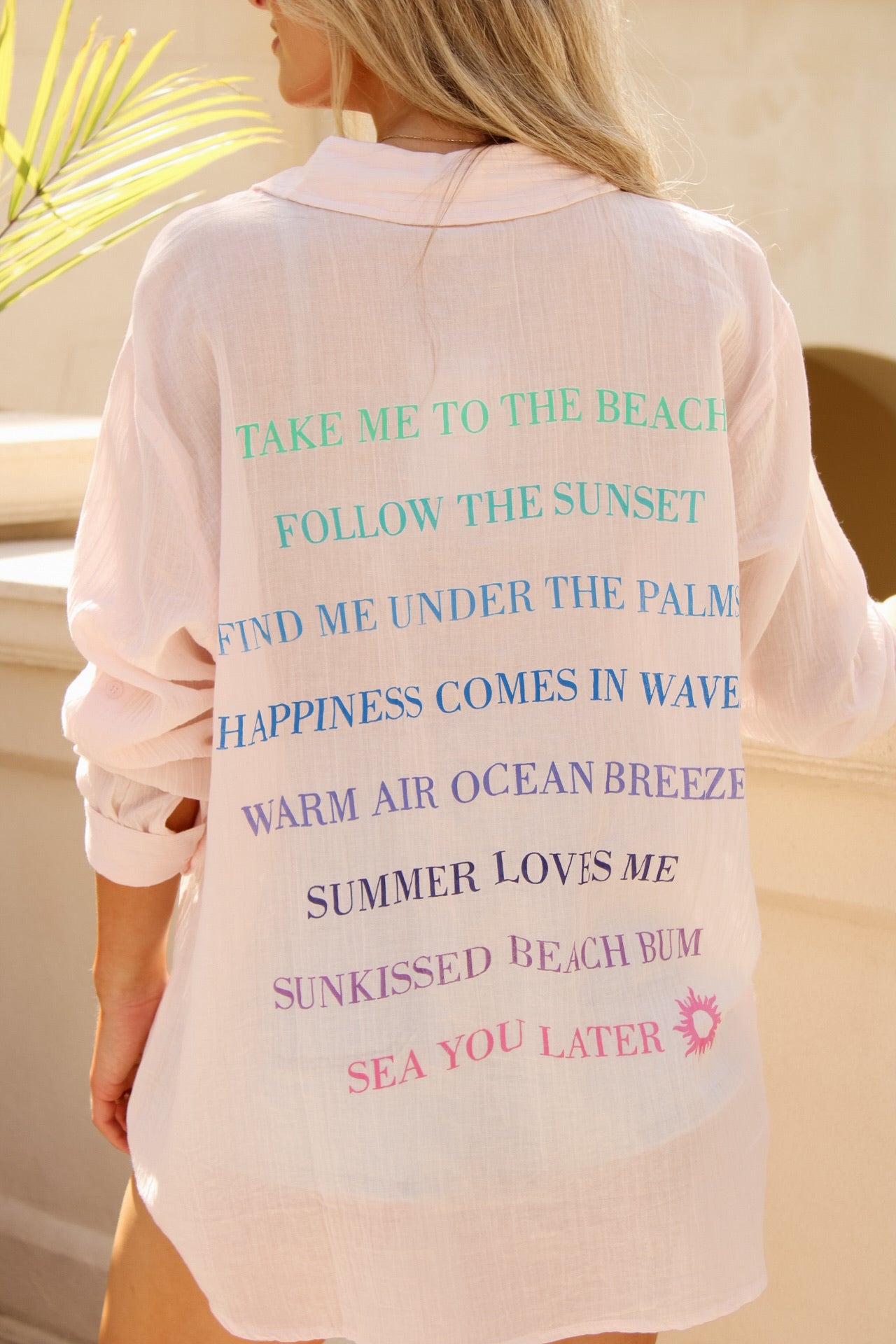 Surf Gypsy: Vacation Destination Top - Soft Pink