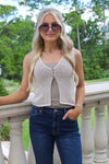 Friendly Gatherings Crochet Knit Vest - Natural