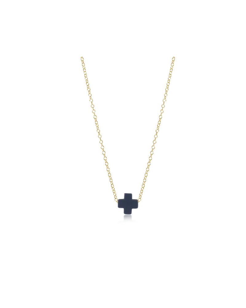 enewton: 16" Signature Cross Necklace - Navy