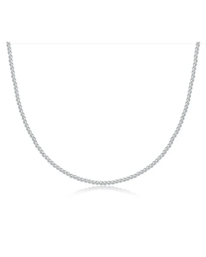 enewton: 15" Choker Classic 3mm Bead Necklace - Silver