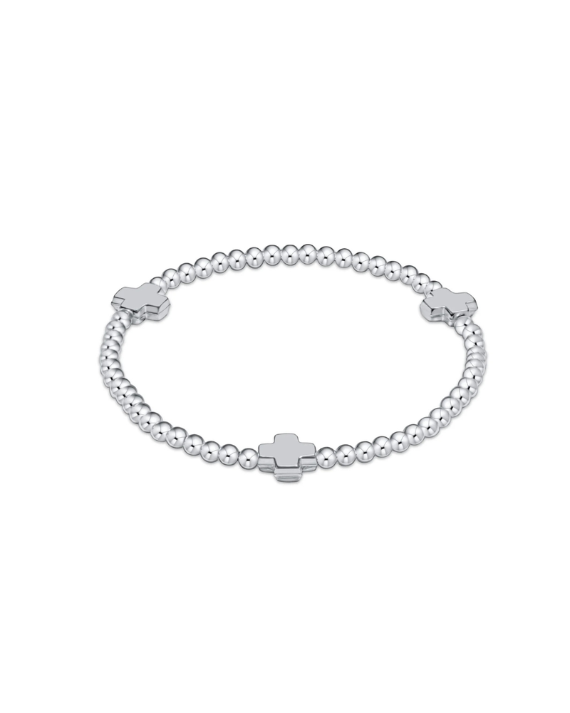 enewton: Signature Cross Sterling Pattern 3mm Bead Bracelet - Sterling