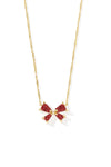 Kendra Scott: Blair Bow Small Short Pendant Necklace - Red Drusy | Makk Fashions