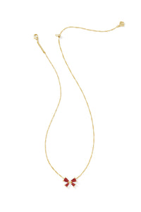 Kendra Scott: Blair Bow Small Short Pendant Necklace - Red Drusy | Makk Fashions