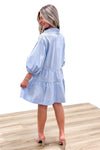 Boat Days Ahead Striped Tiered Dress - Blue/White | Makk Fashions