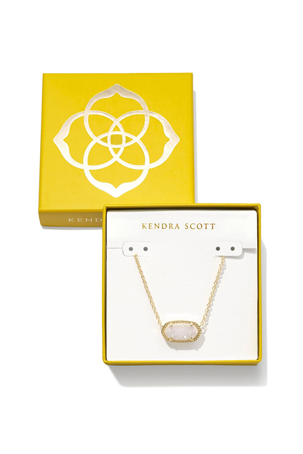 Kendra Scott: Boxed Elisa Pendant Necklace - Gold Iridescent Drusy | Makk Fashions