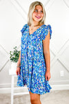 Breezy Spring Tiered Mini Dress - Blue | Makk Fashions