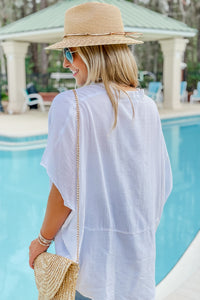 Breezy Summer Days Textured Top - White | Makk Fashions