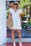 Bringing Joy Ruffle Mini Dress - White | Makk Fashions