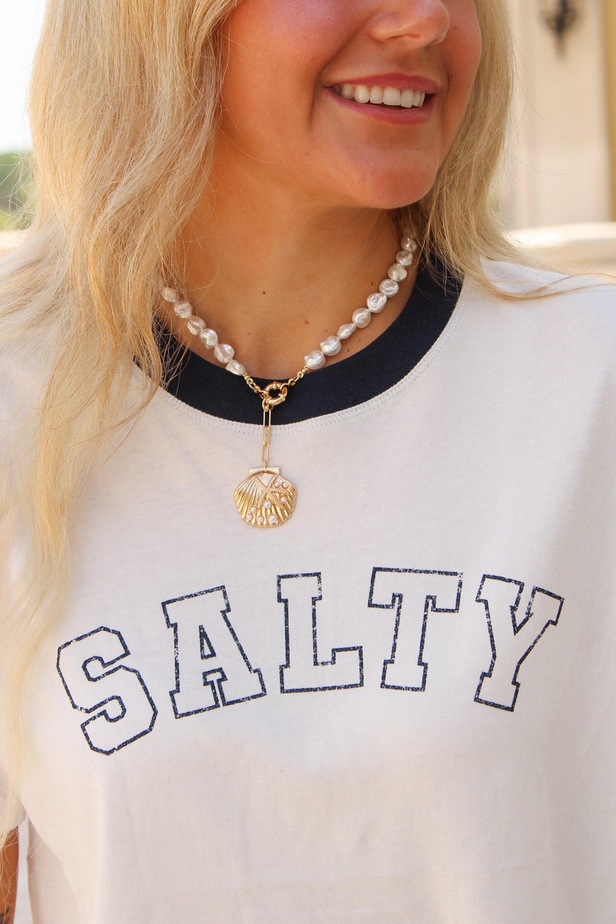 Z Supply: Salty Contrast Boyfriend Tee - Sea Salt