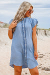 Everything I Want Button Down Denim Dress - Denim