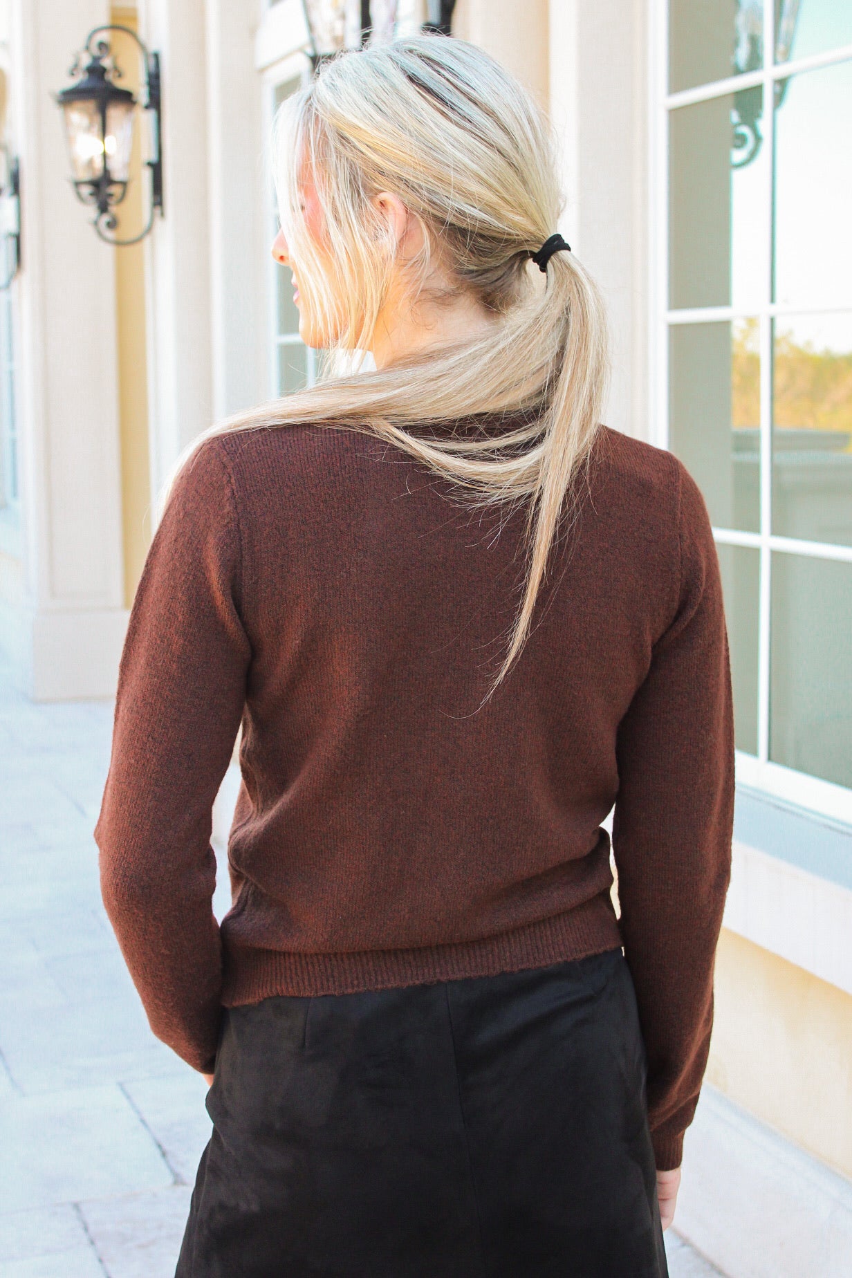 Edgy Warmth Button Down Cardigan -  Brown