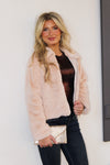 Libby Faux Fur Zip Up Jacket - Cream