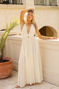Unwritten Moment Halter Maxi Dress - Off White
