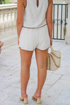 Day Trip Ready Linen Mini Skort - Natural