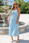 Finding My Way Tiered Midi Dress - Lt. Blue