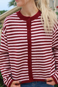 The Right Direction Striped Cardigan - Pink