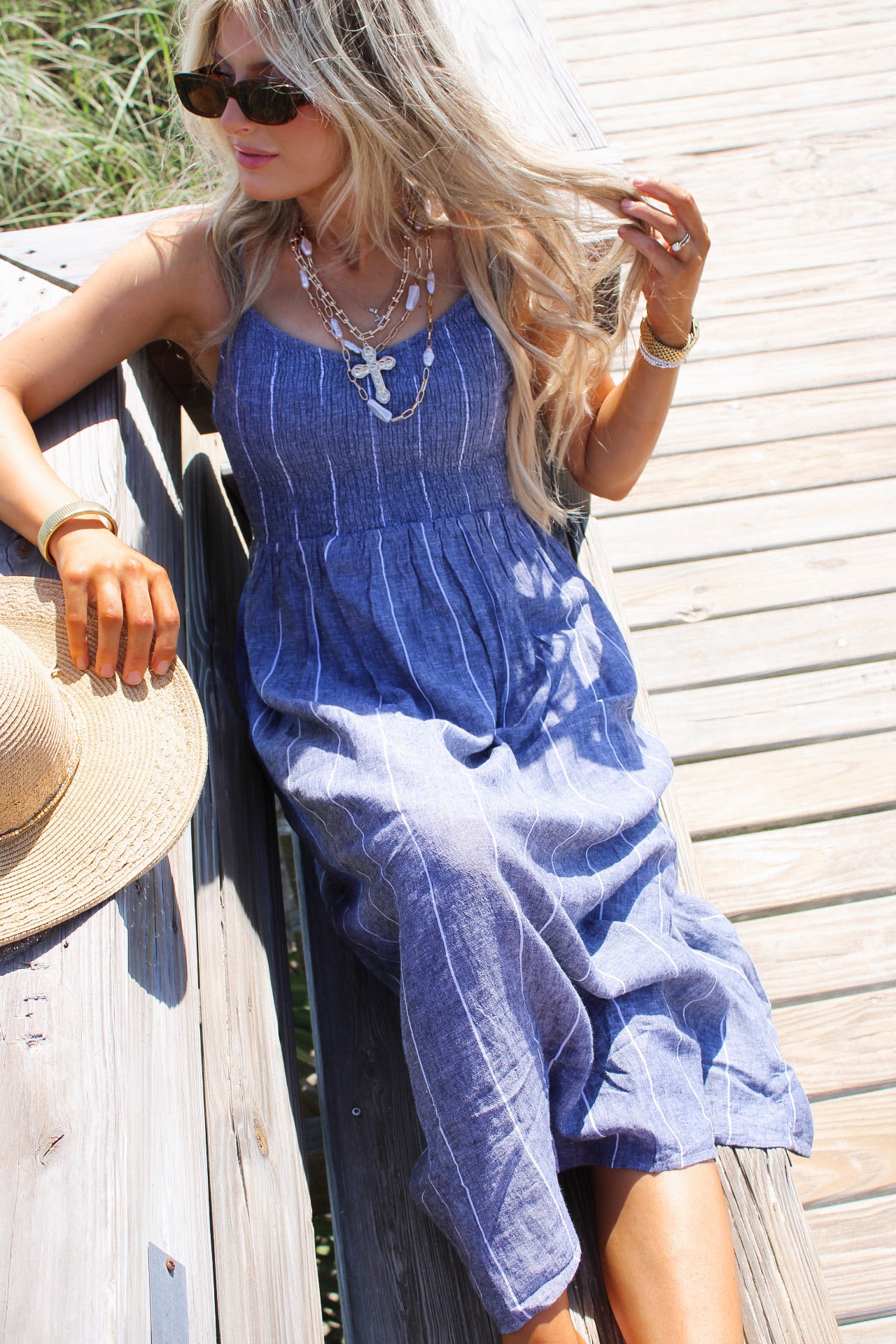 Z Supply: Romy Striped Maxi Dress - Eclipse
