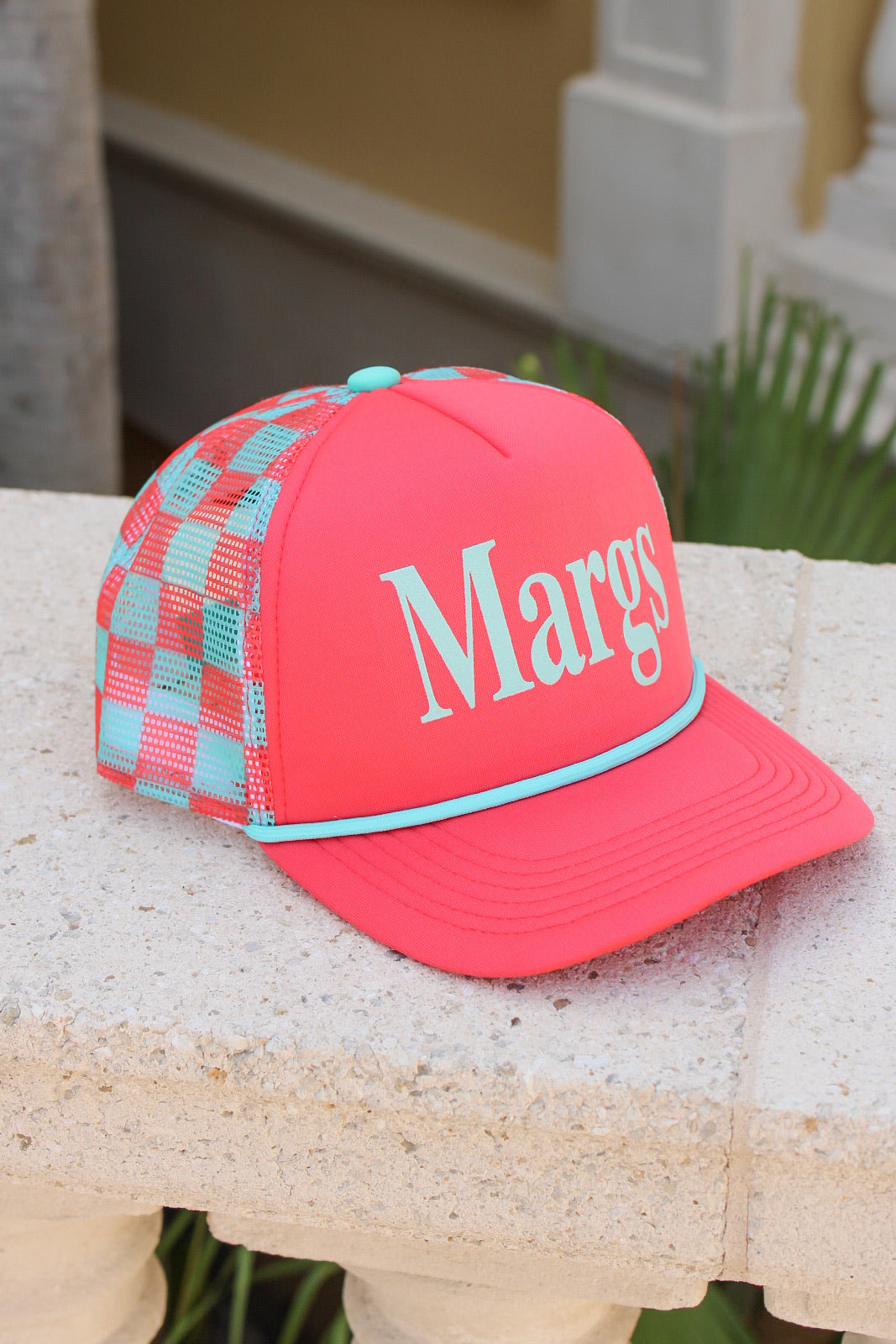 Margs Mesh Back Trucker Hat - Coral