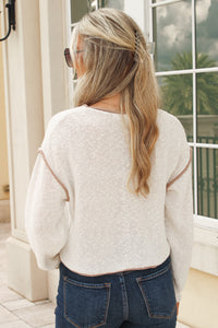 Close & Cozy Exposed Seam Sweater - Oatmeal