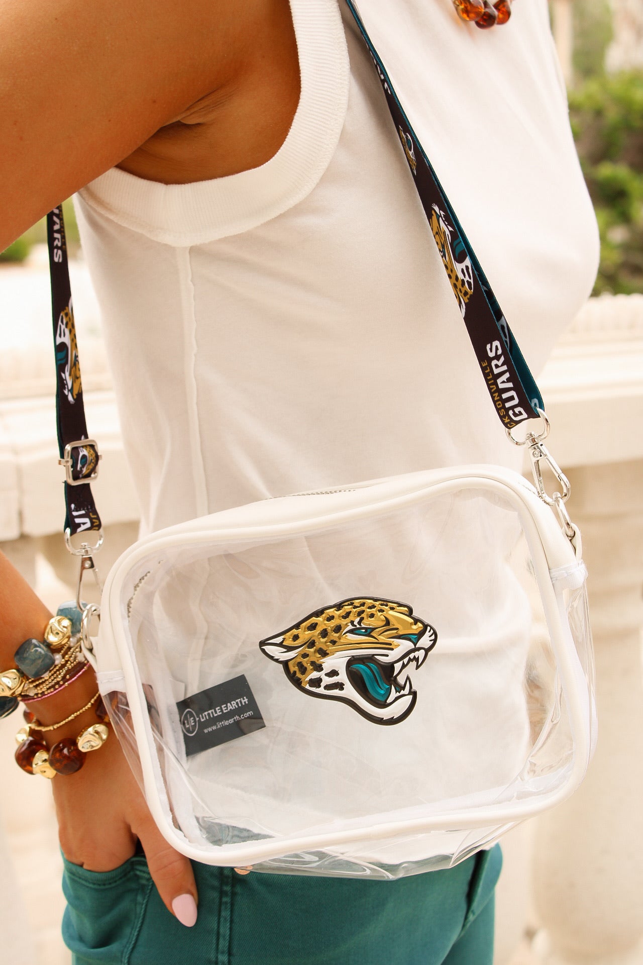 NFL Jaguars Clear Purse - White