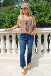 On The Run Tie Front Sweater Vest - Coco