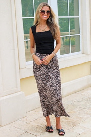Z Supply: Isabel Leopard Skirt - Desert Tan