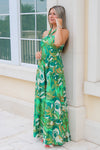 Dance Party Nights Halter Neck Jumpsuit - Green