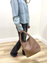 The Tina Woven Hobo Tote Bag - Cumin