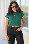 Cozy Cheer Cropped Sweater - Hunter Green
