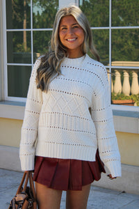 Centro Cable Sweater - Warm White