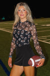 Gameday Tailgating Football Mesh Top - Black