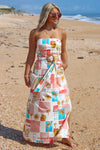 Resort Life Strapless Belted Maxi Dress - Amalfi Coast