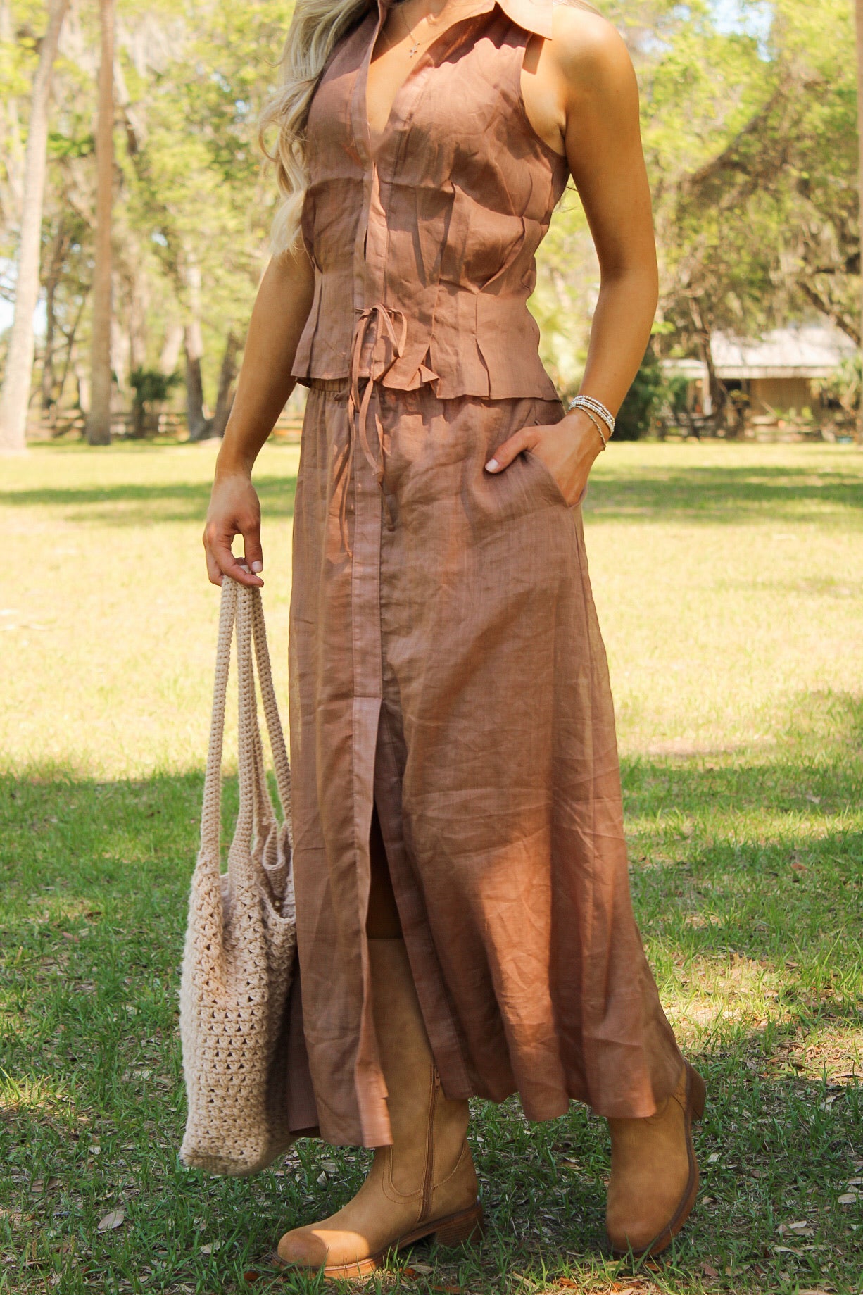 Desert Theory Maxi Skirt - Caramel