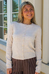 Edgy Warmth Button Down Cardigan - Cream