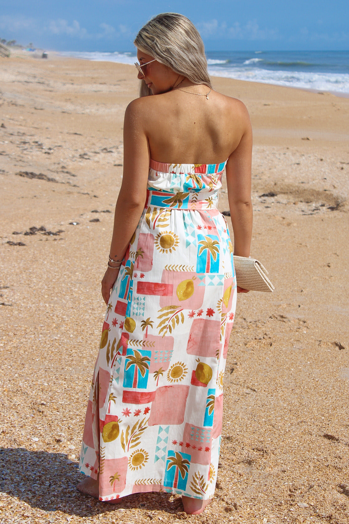 Resort Life Strapless Belted Maxi Dress - Amalfi Coast