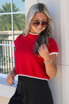 Cozy Cheer Cropped Sweater - Crimson