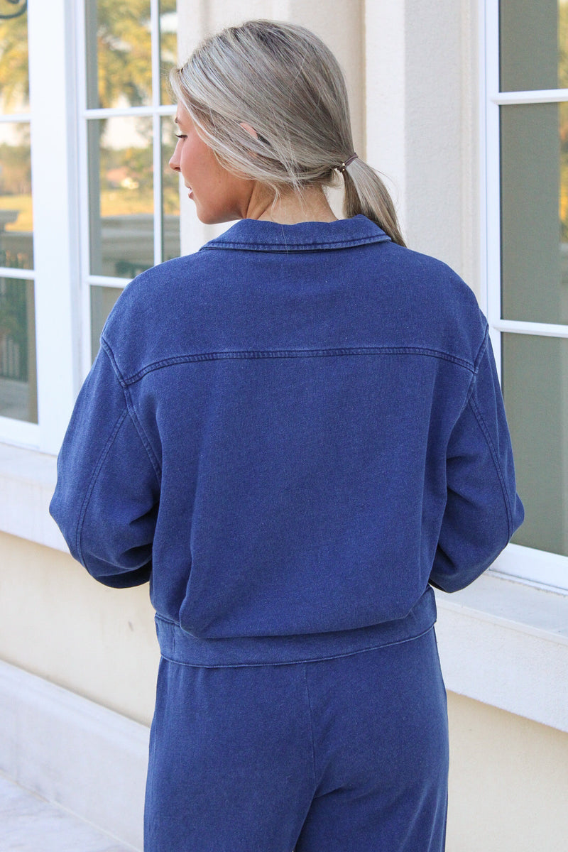 Z Supply: Heritage Knit Denim Jacket - Indigo