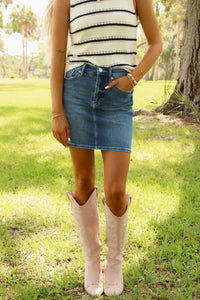 Dear John: Quinn Skirt - Fog Sky