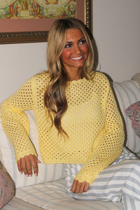 Soft Meadow Crochet Sweater - Butter