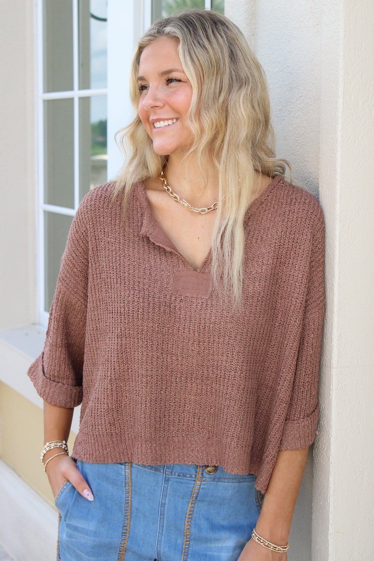Cozy Dreams Cropped Sweater - Coco