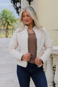 Alpine Trail Quilted Padded Jacket - Ivory