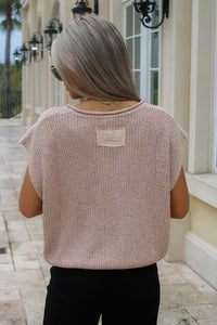Everyday Edge Notched V-Neck Sweater - Oatmeal