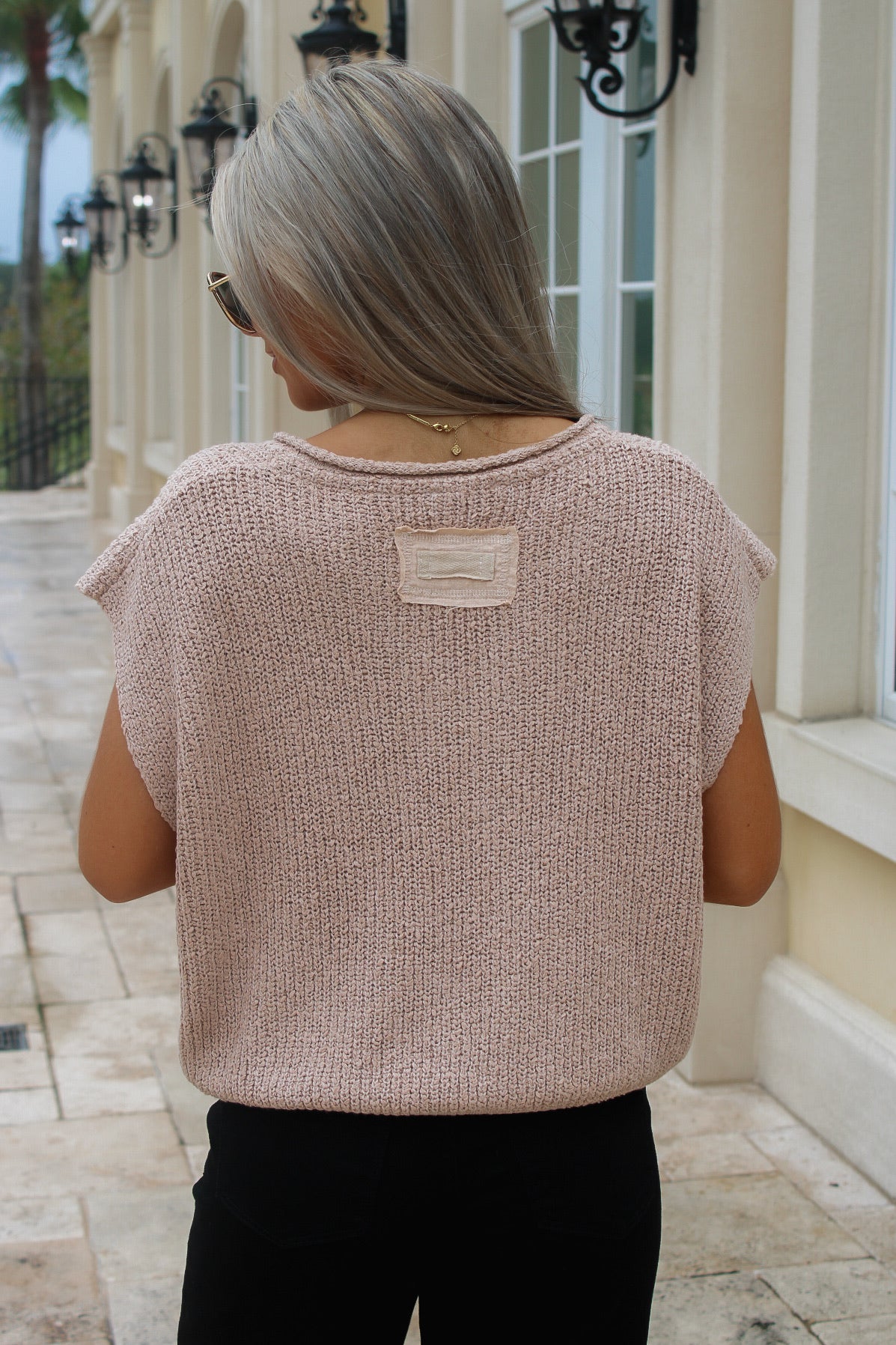Everyday Edge Notched V-Neck Sweater - Oatmeal
